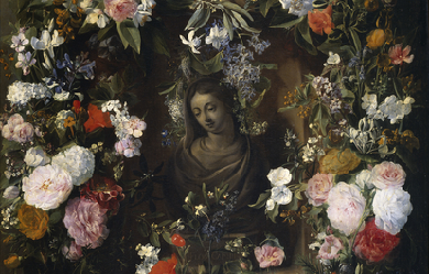 Garland surrounding the Virgin Mary, by Nicolaes van Verendael