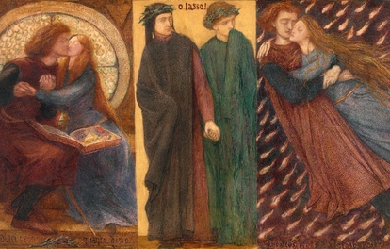 Paolo and Francesca da Rimini, by Dante Gabriel Rossetti