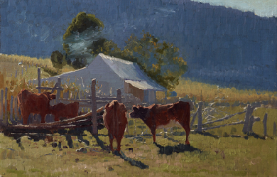 Milking time (Araluen Valley), by Elioth Gruner