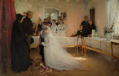 Blessing of the Young Couple Before Marriage, by Pascal Dagnan-Bouveret