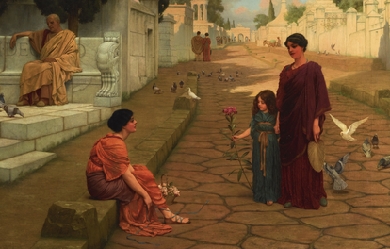 Outside the gate of Pompeii, by John William Godward