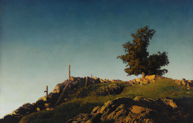 Sugar Hill, late afternoon, by Maxfield Parrish