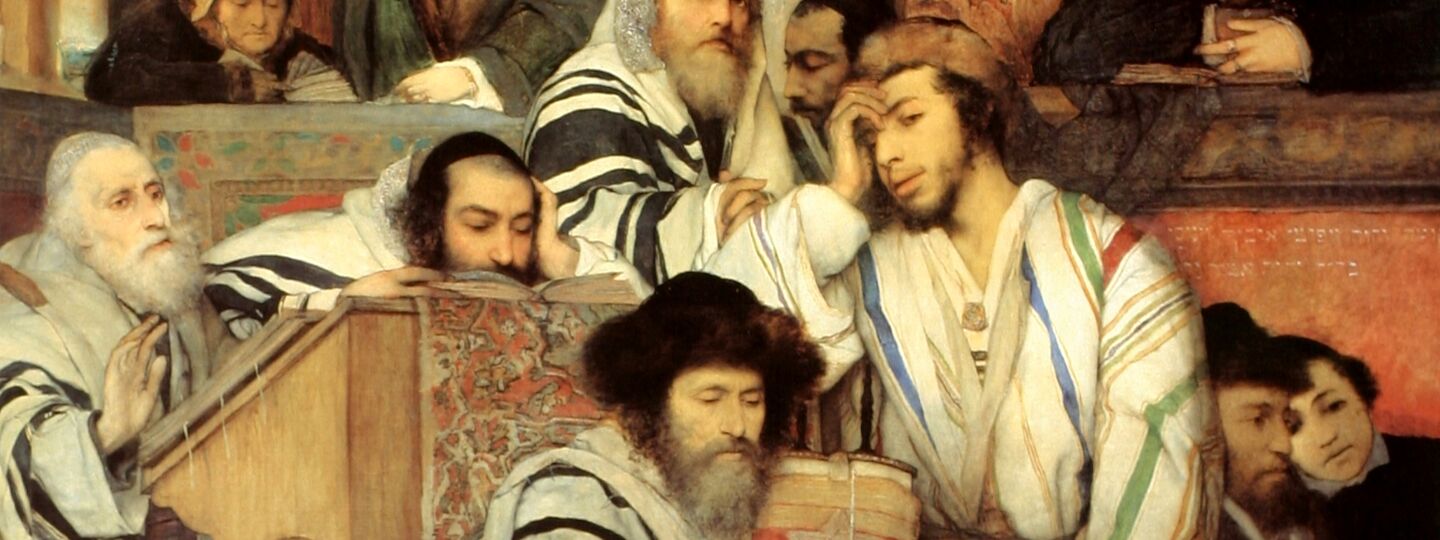 Jews Praying in the Synagogue on Yom Kippur, by Maurycy Gottlieb