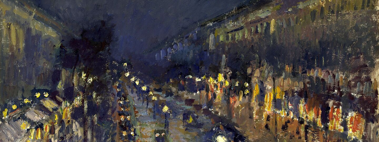 Boulevard Montmartre, night effect, by Camille Pissarro