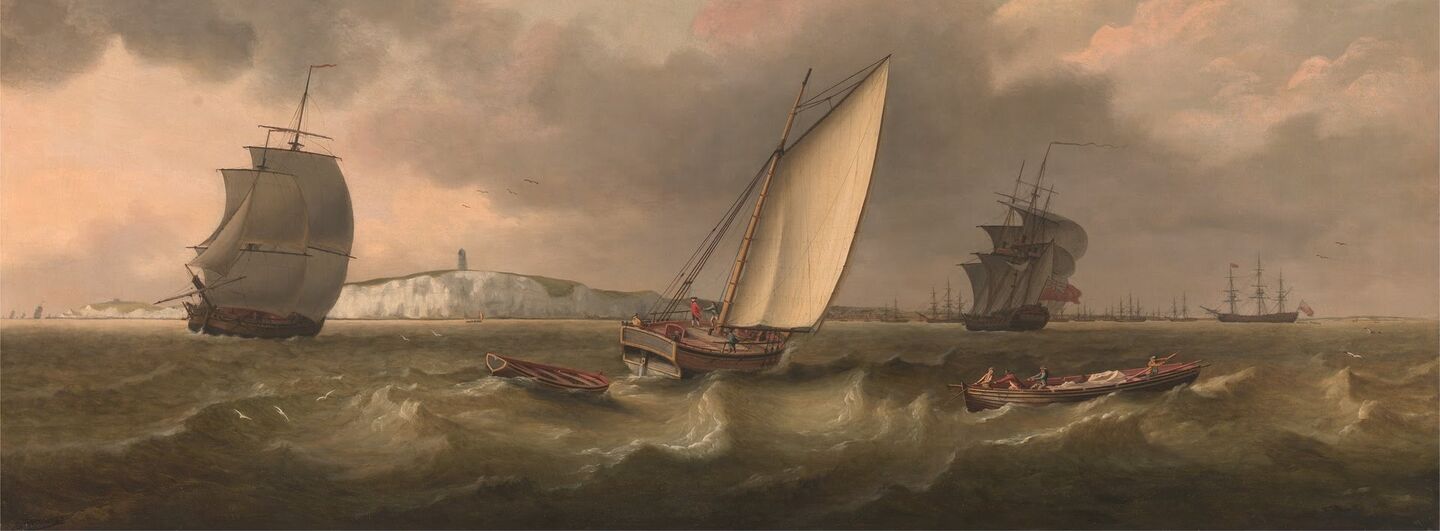 A Packet Boat Under Sail in a Breeze off the South Foreland, by Thomas Luny