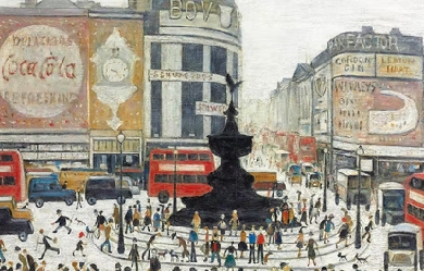 Piccadilly Circus, London, by L. S. Lowry