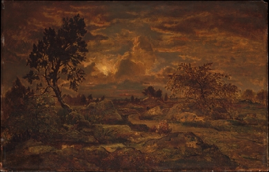 Sunset near Arbonne, by Theodore Rousseau