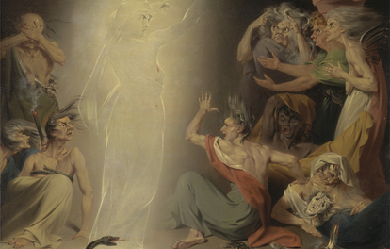 The Ghost of Clytemnestra Awakening the Furies, by John Downman