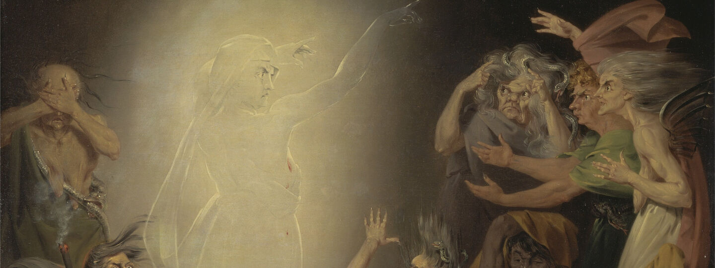 The Ghost of Clytemnestra Awakening the Furies, by John Downman