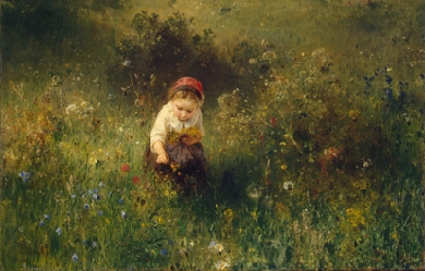 Girl in a Field, by Ludwig Knaus