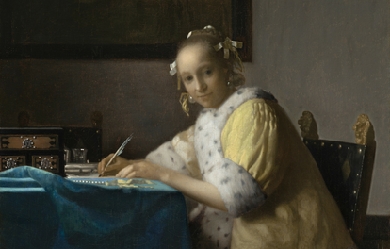 A Lady Writing, by Johannes Vermeer