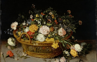 A Basket of Flowers, by Jan Brueghel el Joven