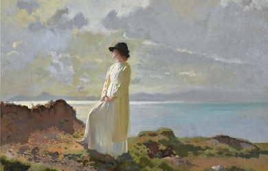 In the cliffs, Dublin bay, morning, by William Orpen