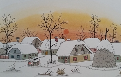 Village in winter, by Josip Generalić