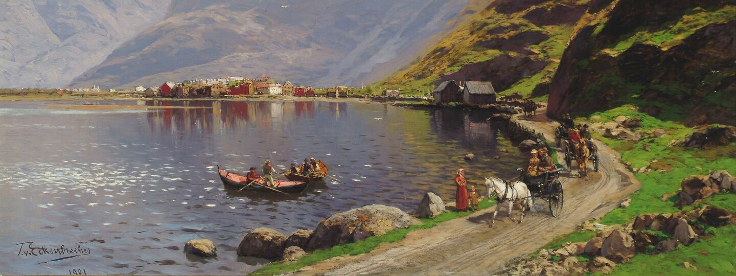 Scenic view of the Sognefjord, by Themistokles von Eckenbrecher