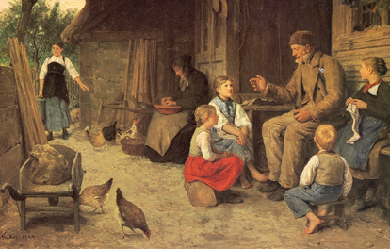 Grandfather Telling a Story, by Albert Anker