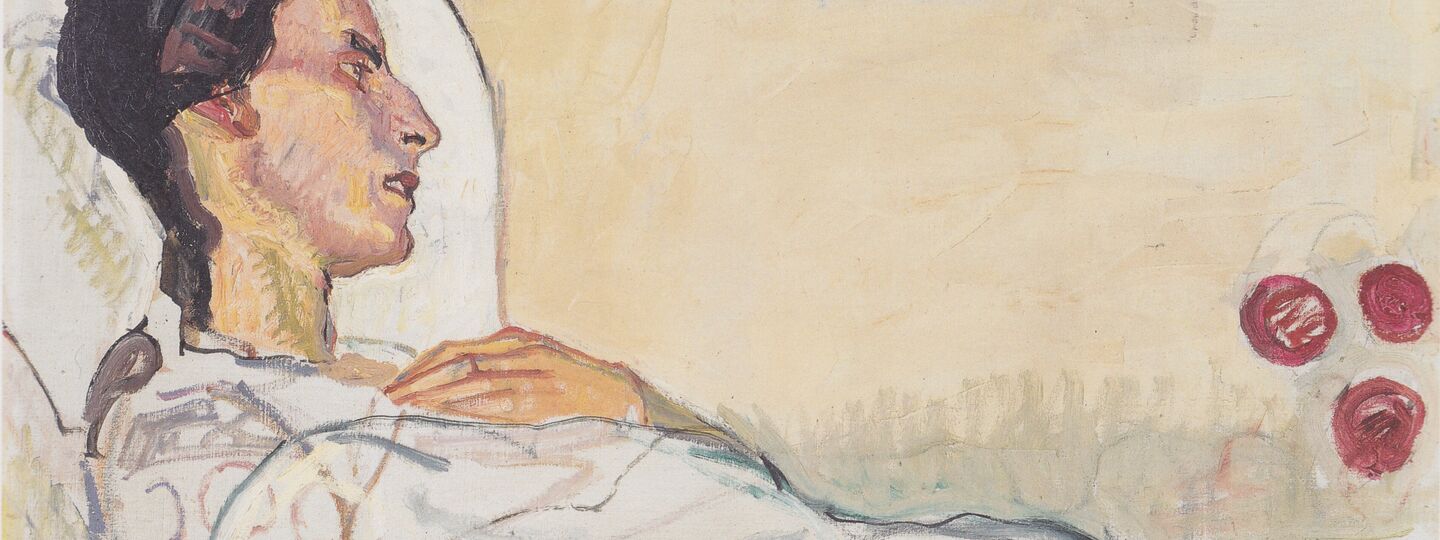 Valentine Godé-Darel in the hospital bed, by Ferdinand Hodler