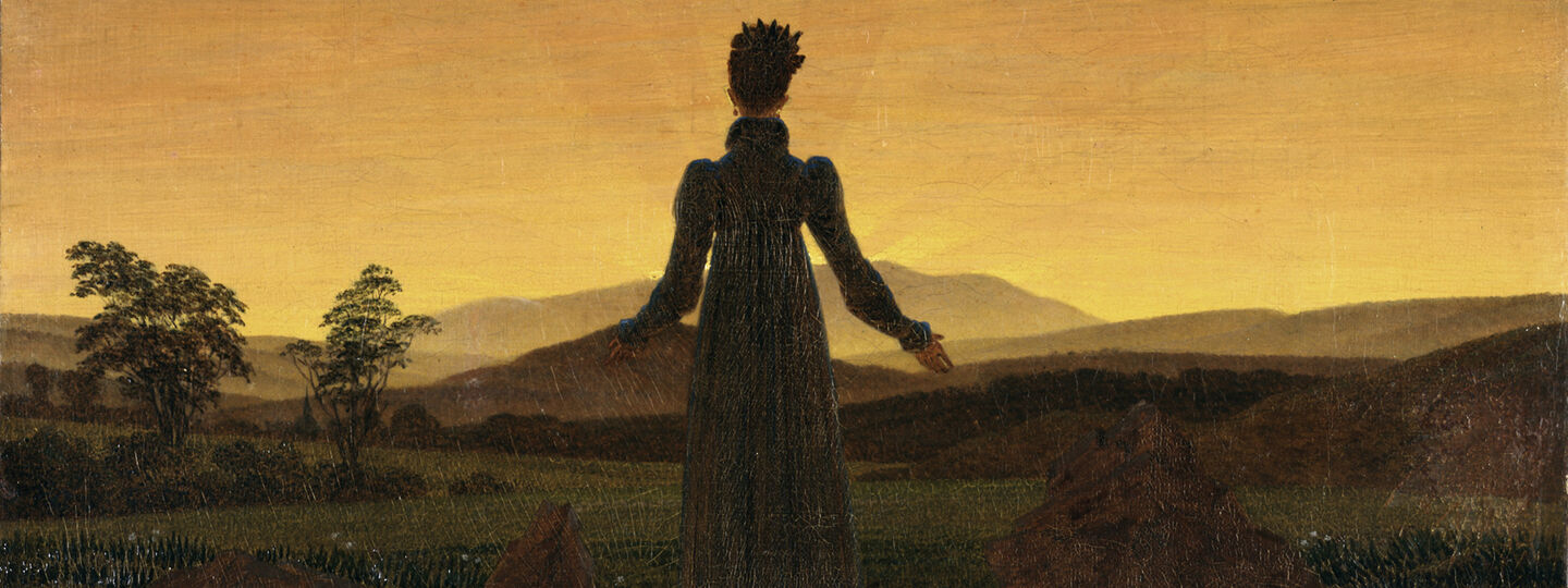 Woman in front of Setting Sun, by Caspar David Friedrich