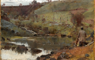 A quiet day on Darebin Creek, by Tom Roberts