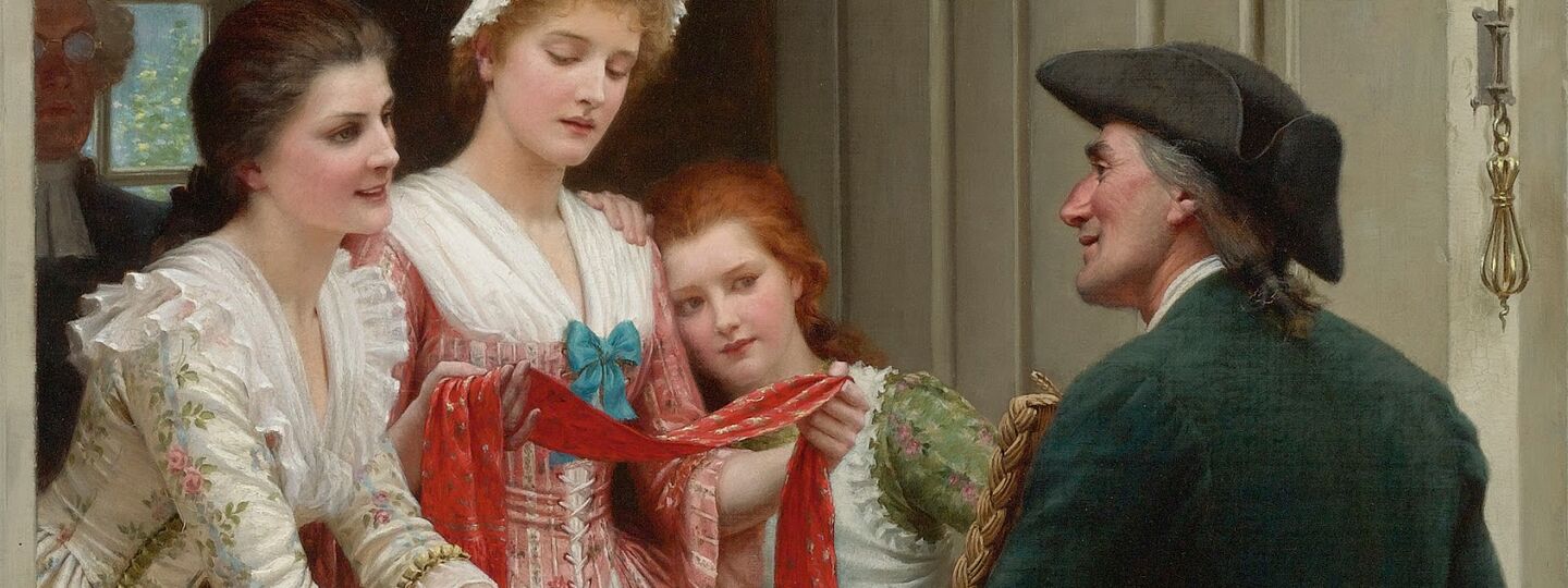 Ribbons and Laces for Very Pretty Faces, by Edmund Leighton