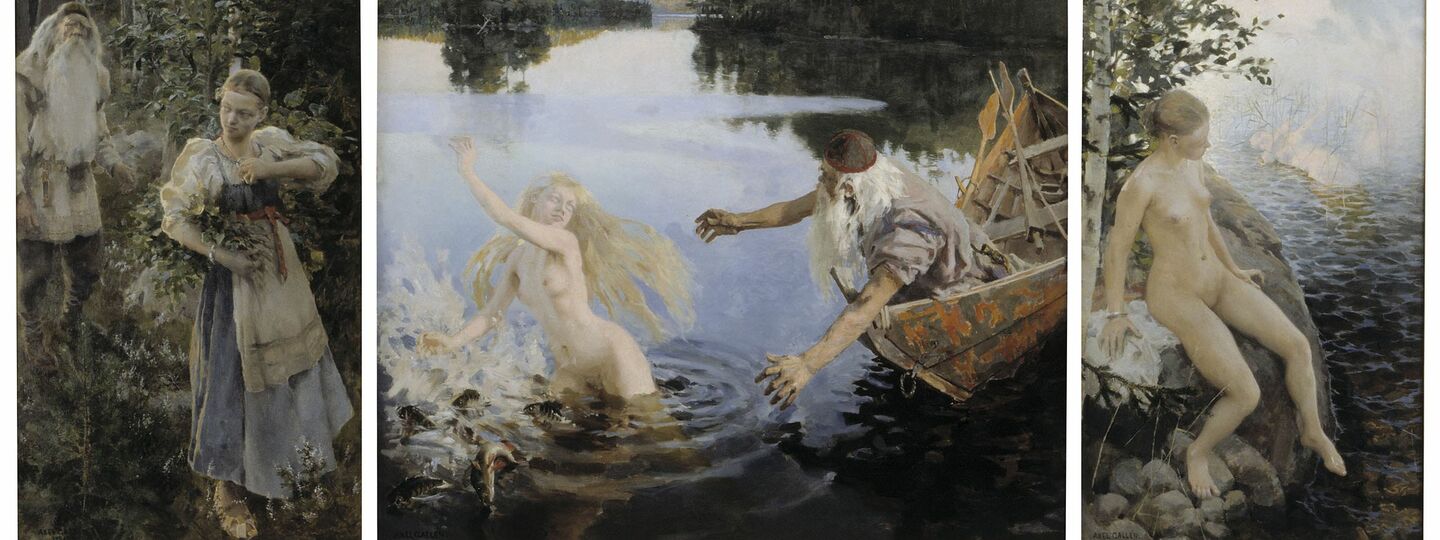 Aino Myth, Triptych, by Akseli Gallen-Kallela