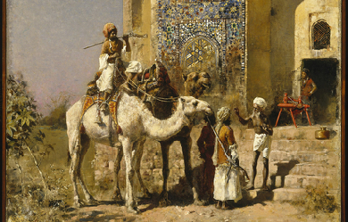 The Old Blue-Tiled Mosque Outside of Delhi, India, by Edwin Lord Weeks