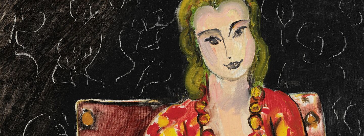 Woman Seated before a Black Background, by Henri Matisse