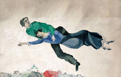 Flying over the city, by Marc Chagall