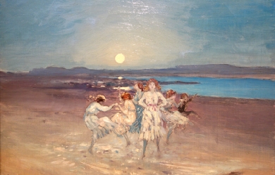 Children Dancing on the Strand, by George William Russell