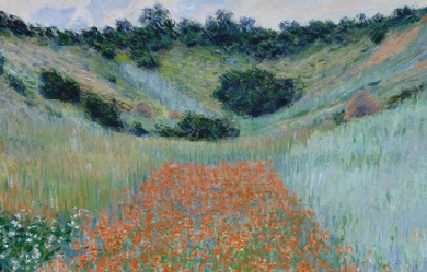 Poppy Field in a Hollow near Giverny, by Claude Monet