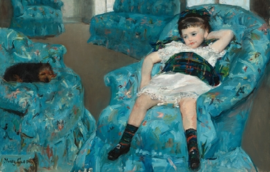 Little Girl in a Blue Armchair, by Mary Cassatt