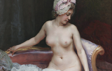 Mischievous Model, by Raimundo de Madrazo y Garreta