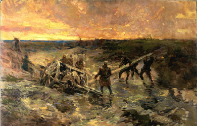 Canadian Gunners in the Mud, Passchendaele, by Alfred Théodore Joseph Bastien