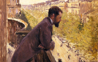 Man on a Balcony, by Gustave Caillebotte