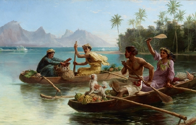 Race market Tahiti, by Nicholas Chevalier