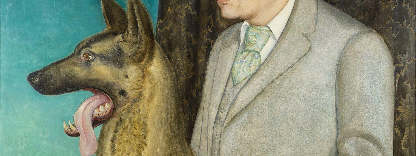 Hugo Erfurth with dog, by Otto Dix