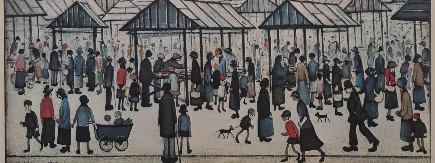 Market Scene, Northern Town, by Laurence Stephen Lowry