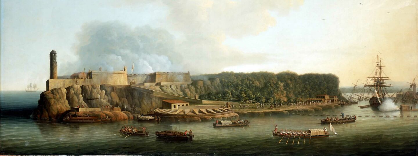 The Capture of Havana, 1762: The Morro Castle and the Boom Defence Before the Attack, by Dominic Serres