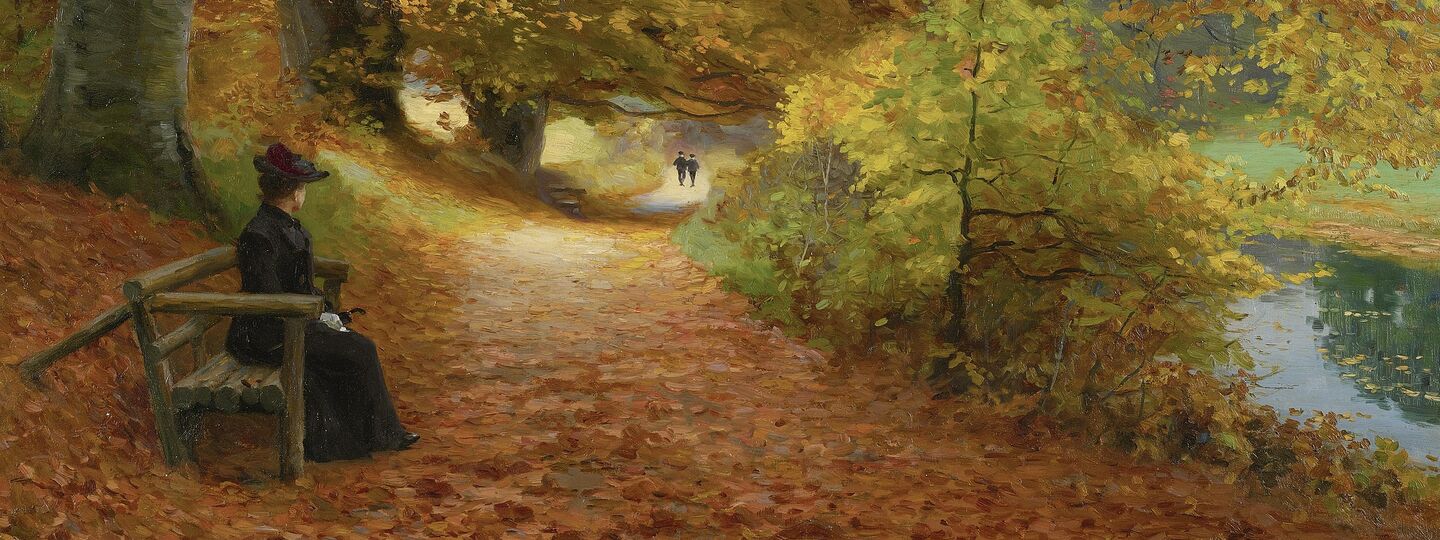 Wooded Path in Autumn, by H. A. Brendekilde