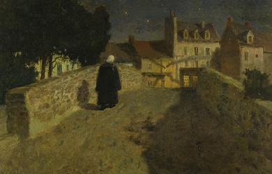 Towards the Pont Lovignon in Quimperlé, by Frits Thaulow