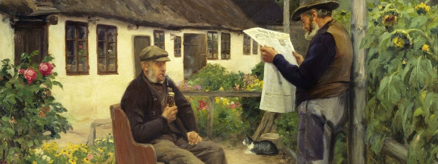 While reading the newspaper news, by Hans Andersen Brendekilde