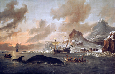 Dutch whalers near Spitsbergen, by Abraham Storck