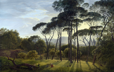 Italian Landscape with Umbrella Pines, by Hendrik Voogd