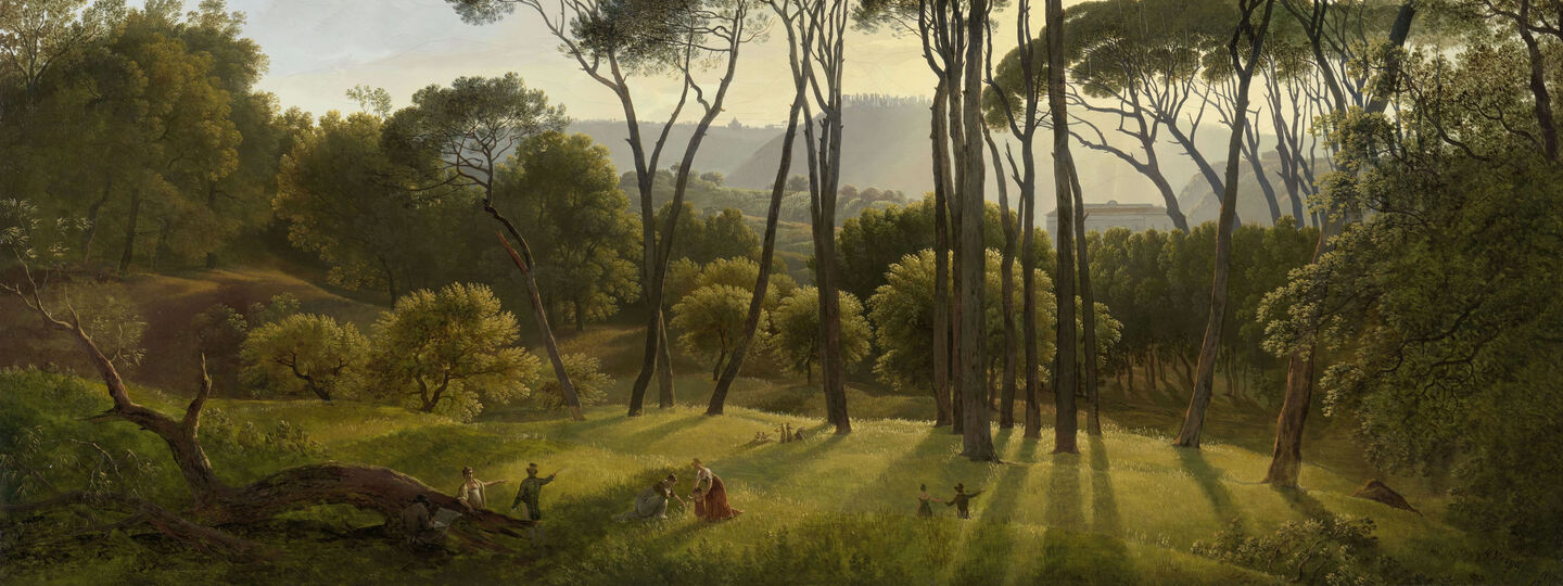 Italian Landscape with Umbrella Pines, by Hendrik Voogd