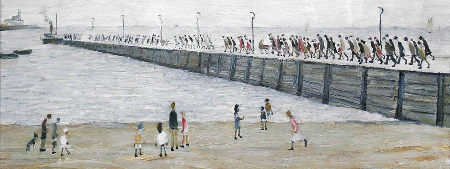 Jetty at Knott End near Fleetwood, by Laurence Stephen Lowry