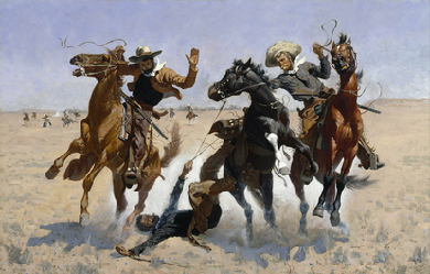 Aiding a Comrade, by Frederic Remington