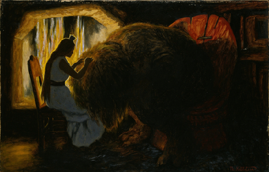 The Princess picking Lice from the Troll, by Theodor Kittelsen