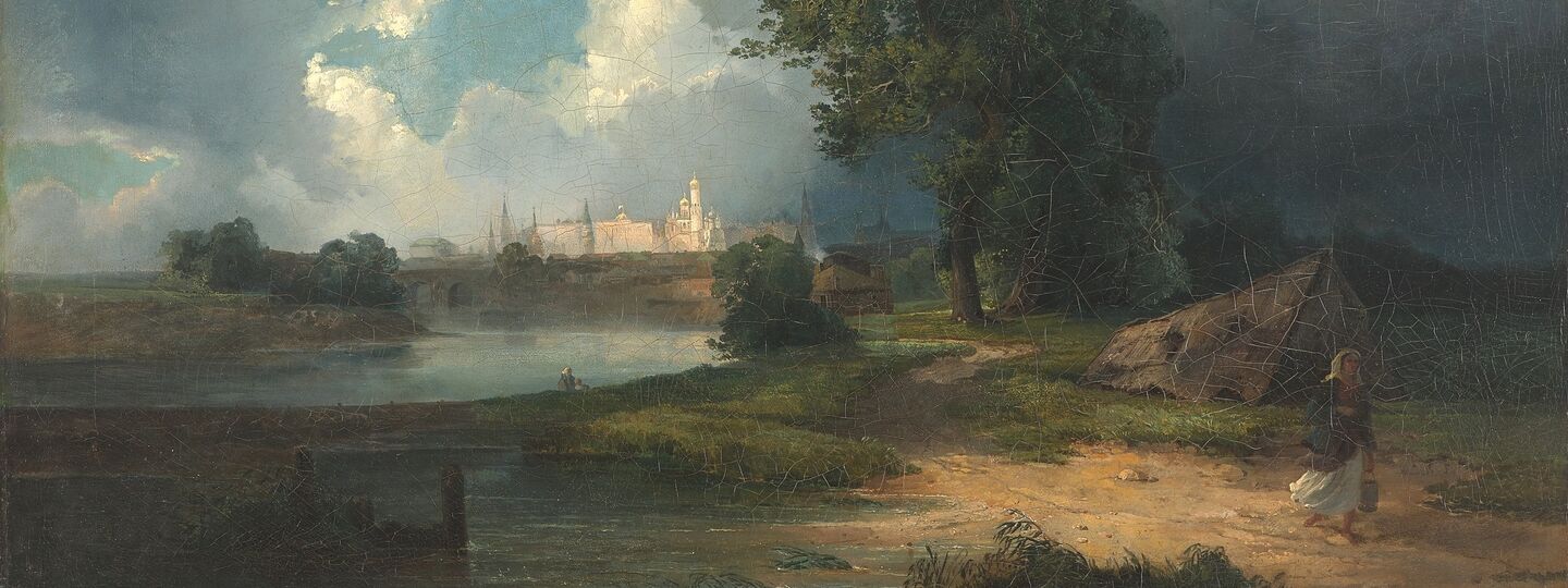 View of the Kremlin from Krymsky Bridge in Inclement Weather, by Alexei Savrasov