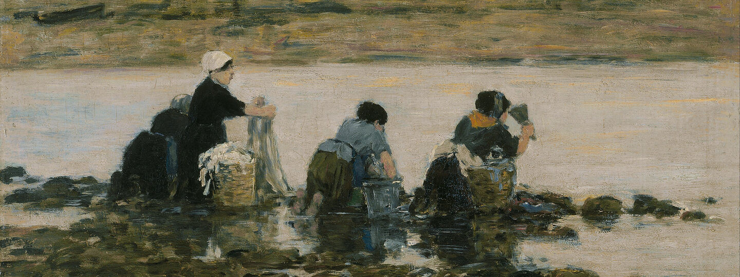 Washerwomen by the River, by Eugène Boudin