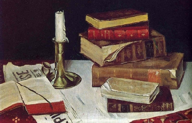 Still Life with Books and Candle, by Henri Matisse